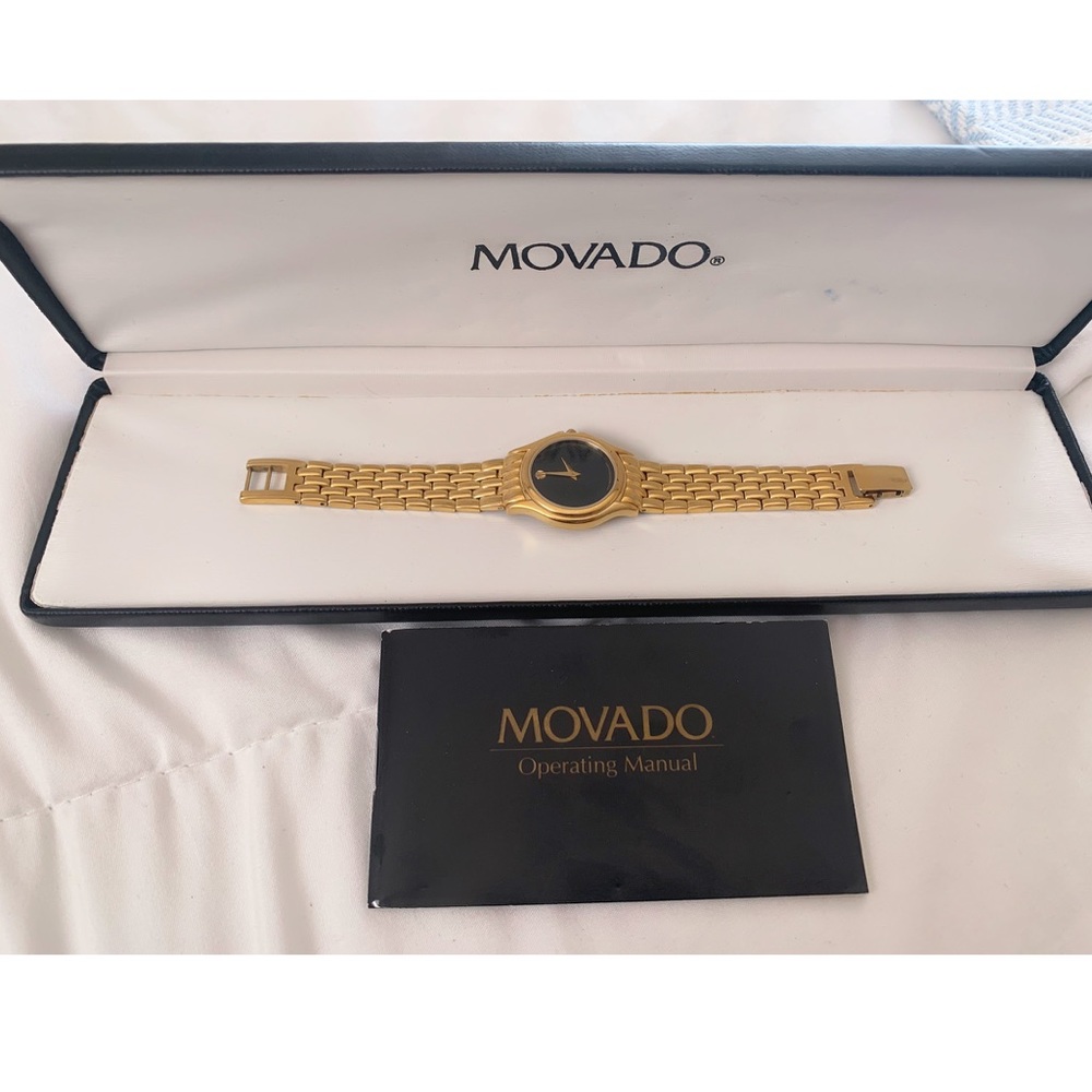 Movado Ladies Museum Dial 18K gold plated watch